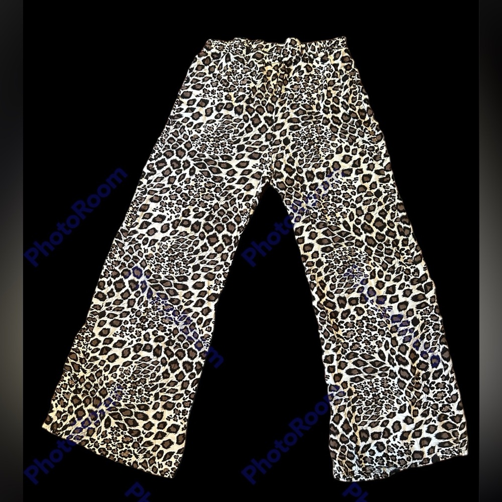 U-Kiss Size Large Animal Print ‎ Flare Leg Pants